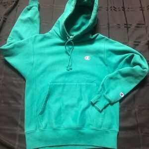 Champion Reverse Weave Pullover Hoodie Green Mens Size Small